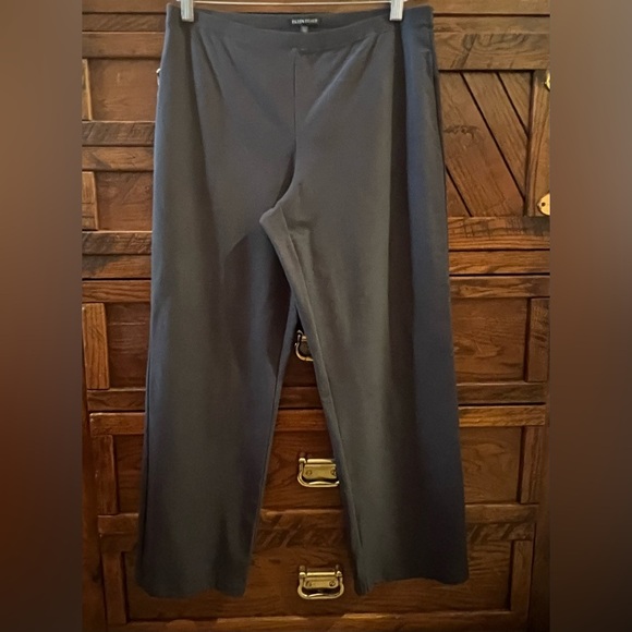 Eileen Fisher Gray Washable Stretch Crepe Straight Leg Ankle Pant size Medium - Picture 4 of 10